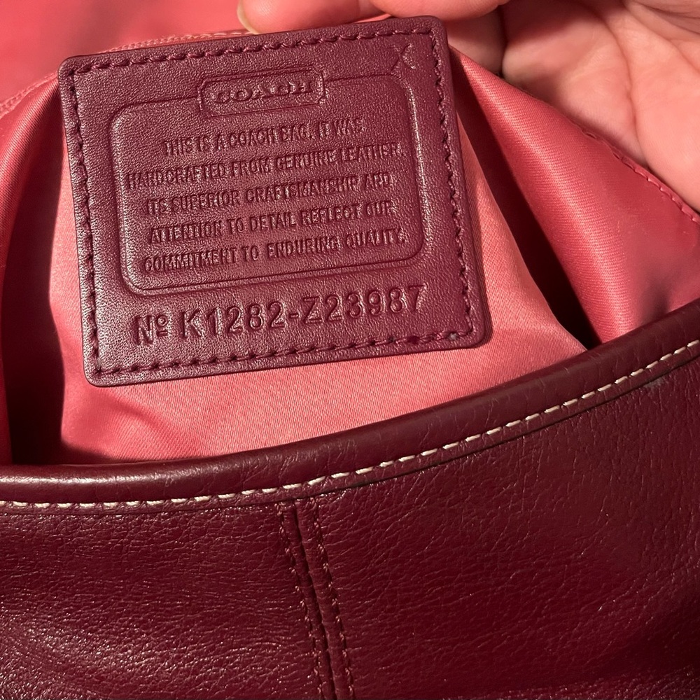 Coach Maroon Leather Shoulder Bag - Picture 10 of 12